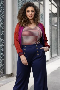 New Sally Broadway Pantalon In Inktblauw Vrouwen Broeken