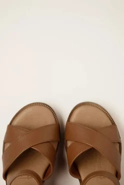 Online Sarah Blokhak Sandalen In Bruin Vrouwen Sandalen