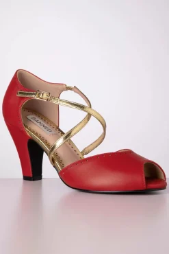 Outlet Sassy Dance Peeptoe Pumps In Rood Vrouwen Pumps