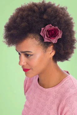 Discount Scented Love Flower Haarclip In Bordeauxrood Vrouwen Haaraccessoires