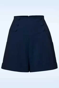 Sale Schattig Als Een Knoopshort In Marineblauw Vrouwen Broeken