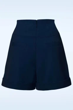 Sale Schattig Als Een Knoopshort In Marineblauw Vrouwen Broeken