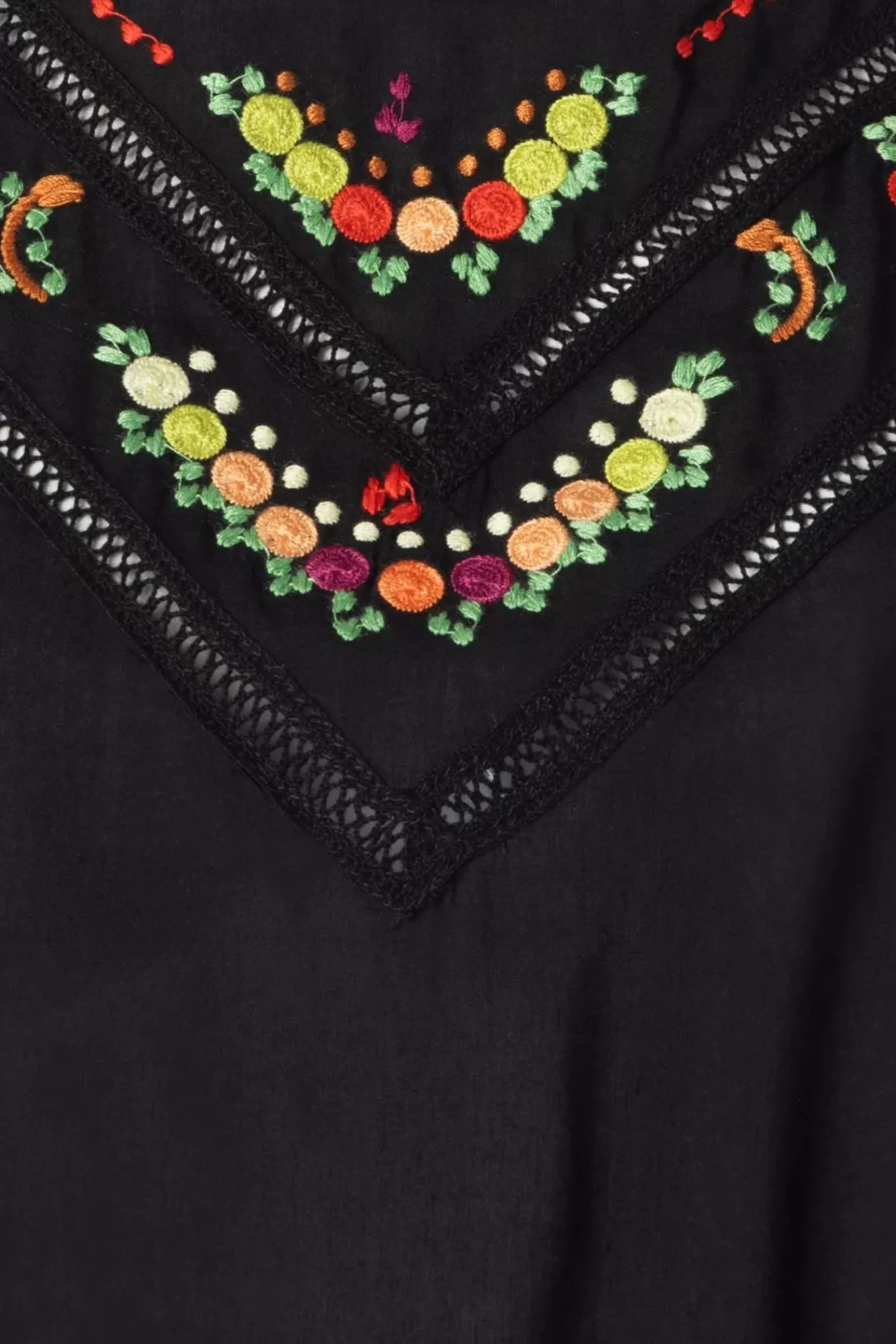 New Selly Citrine Embroidery Top In Zwart Vrouwen Blouses