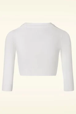 Hot Shela Cropped Vest In Ivoor Vrouwen Vestjes