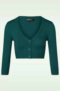 Online Shela Cropped Vest In Pauwgroen Vrouwen Vestjes