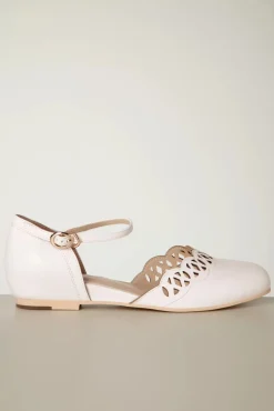 New Siena Ballerina Flats In Chiffon Wit Vrouwen Ballerina's