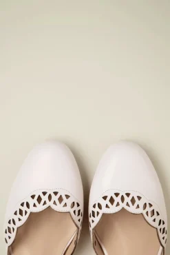 New Siena Ballerina Flats In Chiffon Wit Vrouwen Ballerina's