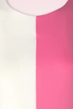 Discount Sixties Contrast Jurk In Roze Vrouwen Plus Size Jurken