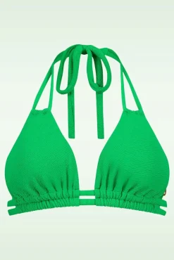 Sale Slide Triangle Bikini Top In Bright Green Relief Vrouwen Bikini's
