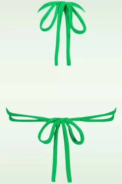 Sale Slide Triangle Bikini Top In Bright Green Relief Vrouwen Bikini's
