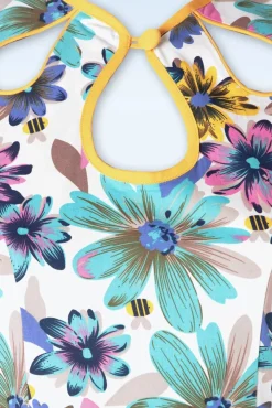 Discount Summer Bee Swing Jurk In Wit Vrouwen Plus Size Jurken