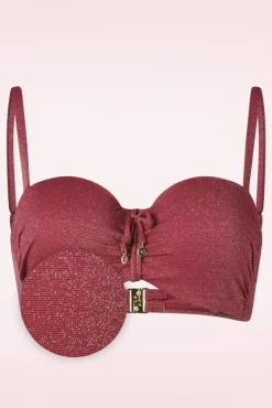 Clearance Summer Glam Padded Bikinitop In Bordeauxrood Vrouwen Bikini's