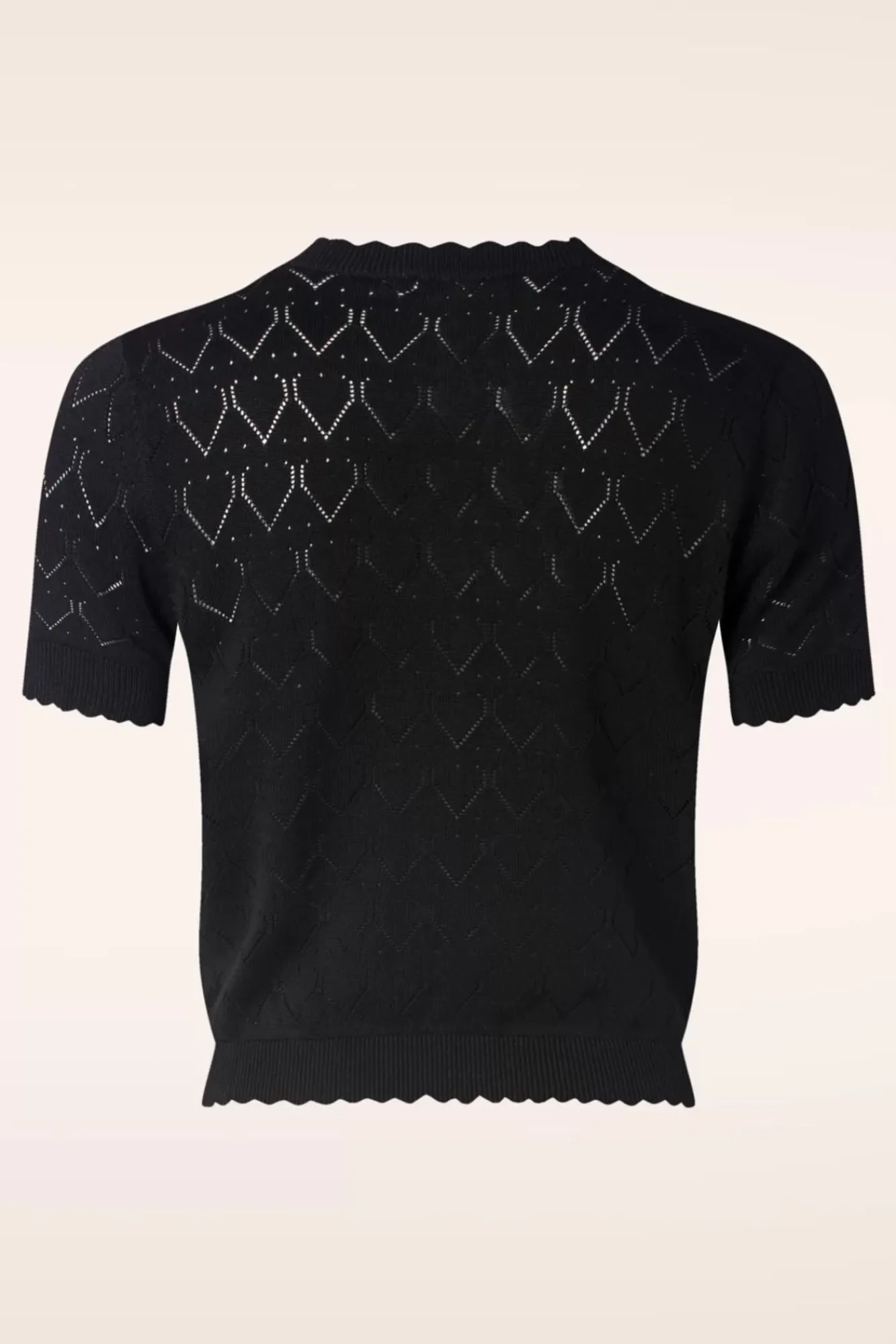 Online Summer Scallop Cardigan In Zwart Vrouwen Vestjes