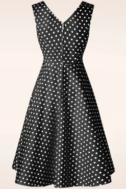 Outlet Summer Spot Swing Jurk In Zwart Vrouwen Plus Size Jurken