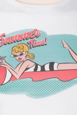 Online Summer Time Tee In Wit Vrouwen T-Shirts