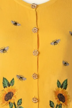 New Sunflower And Bee Geborduurd Vest Vrouwen Vestjes