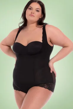 Online Supercontrol Kanten Body In Zwart Vrouwen Shapewear