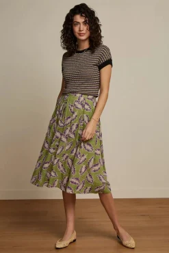 Clearance Suzette Dominica Plooirok In Woodbine Groen Vrouwen Rokken