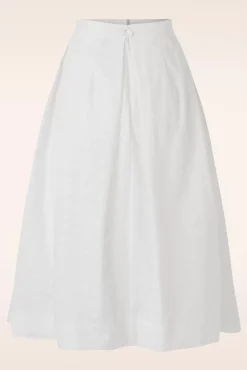Hot Suzette Rosa Broderie Anglaise Rok Met Plooien In Wit Vrouwen Rokken