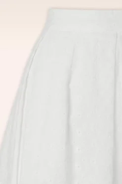 Hot Suzette Rosa Broderie Anglaise Rok Met Plooien In Wit Vrouwen Rokken