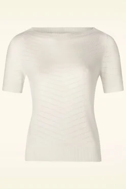 Hot Suzie Effen Boothals Top In Sneeuwwit Vrouwen Truitjes