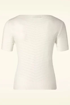 Hot Suzie Effen Boothals Top In Sneeuwwit Vrouwen Truitjes