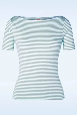 Clearance Sweet Candy Jersey Top In Blauw Vrouwen T-Shirts