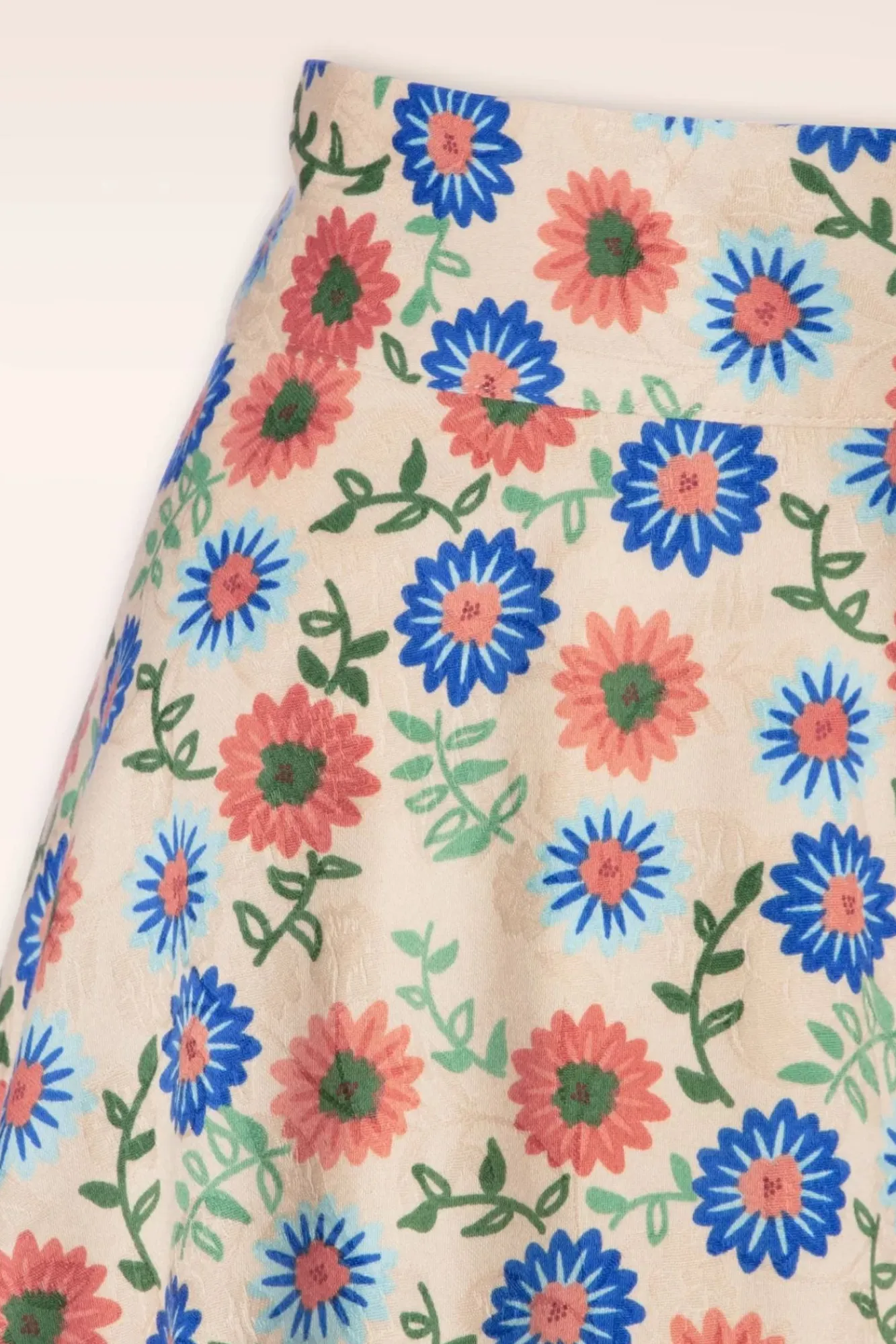 Sweet Floral Swing Rok In Creme Vrouwen Rokken