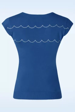 New Swimming Fish Short Sleeve Trui In Blauw Vrouwen Tops