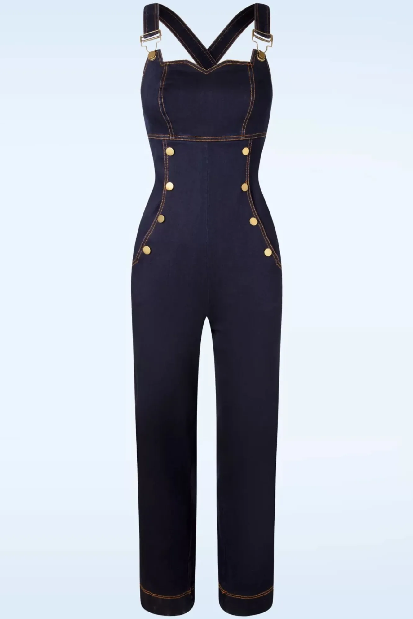 Discount Tallulah Overall Met Wijde Pijpen In Denim Vrouwen Playsuits & Jumpsuits