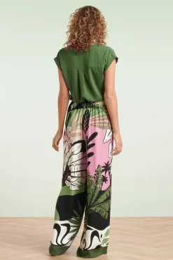 New Terri Broek Met Wijde Pijpen In Multi Vrouwen Broeken