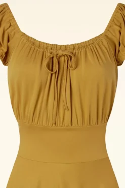 Sale Tessy Swingjurk In Mosterdgeel Vrouwen Effen Jurken