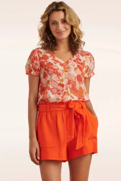 Best Tetra Short In Oranje Vrouwen Broeken