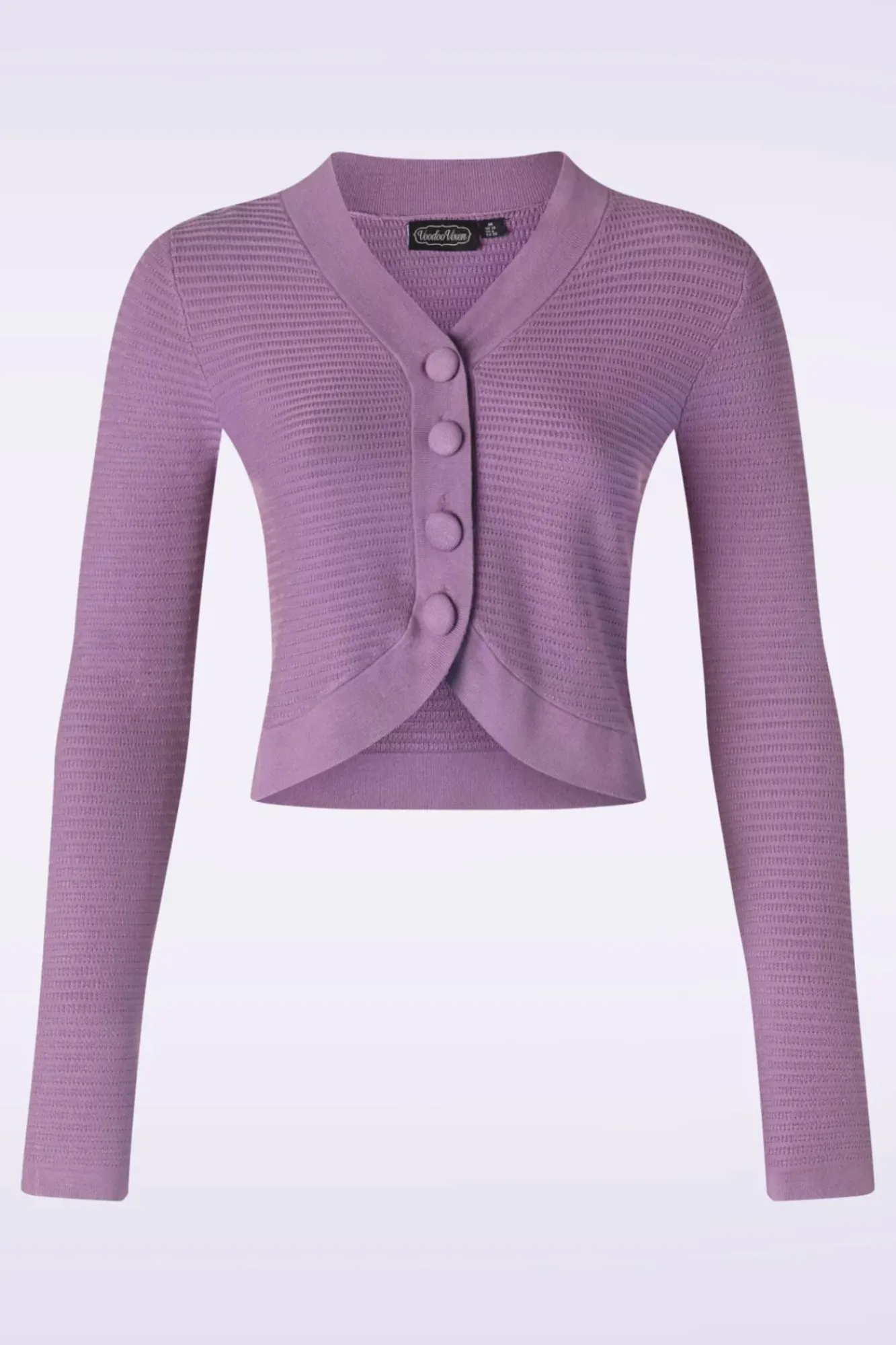 Best Textured Knit Crop Cardigan In Lila Vrouwen Vestjes