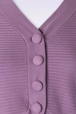 Best Textured Knit Crop Cardigan In Lila Vrouwen Vestjes