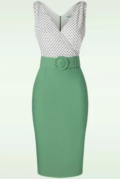 Outlet The Roslyn Pencil Jurk In Levendig Saliegroen Vrouwen Plus Size Jurken