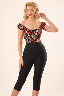 Discount Tina Capribroek In Zwart Vrouwen Broeken