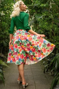 Outlet Topvintage Exclusief ~ Adriana Flower Swing Rok In Multi Vrouwen Rokken