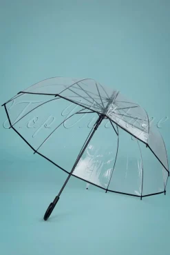 New Transparante Koepelparaplu In Zwart Vrouwen Paraplu's