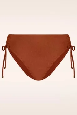 Sale Treasure High Waist Bikini Broekje In Cederhout Bruin Vrouwen Bikini's