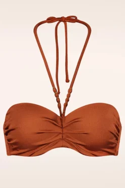 Clearance Treasure Padded Bikini Top In Cederhout Bruin Vrouwen Bikini's