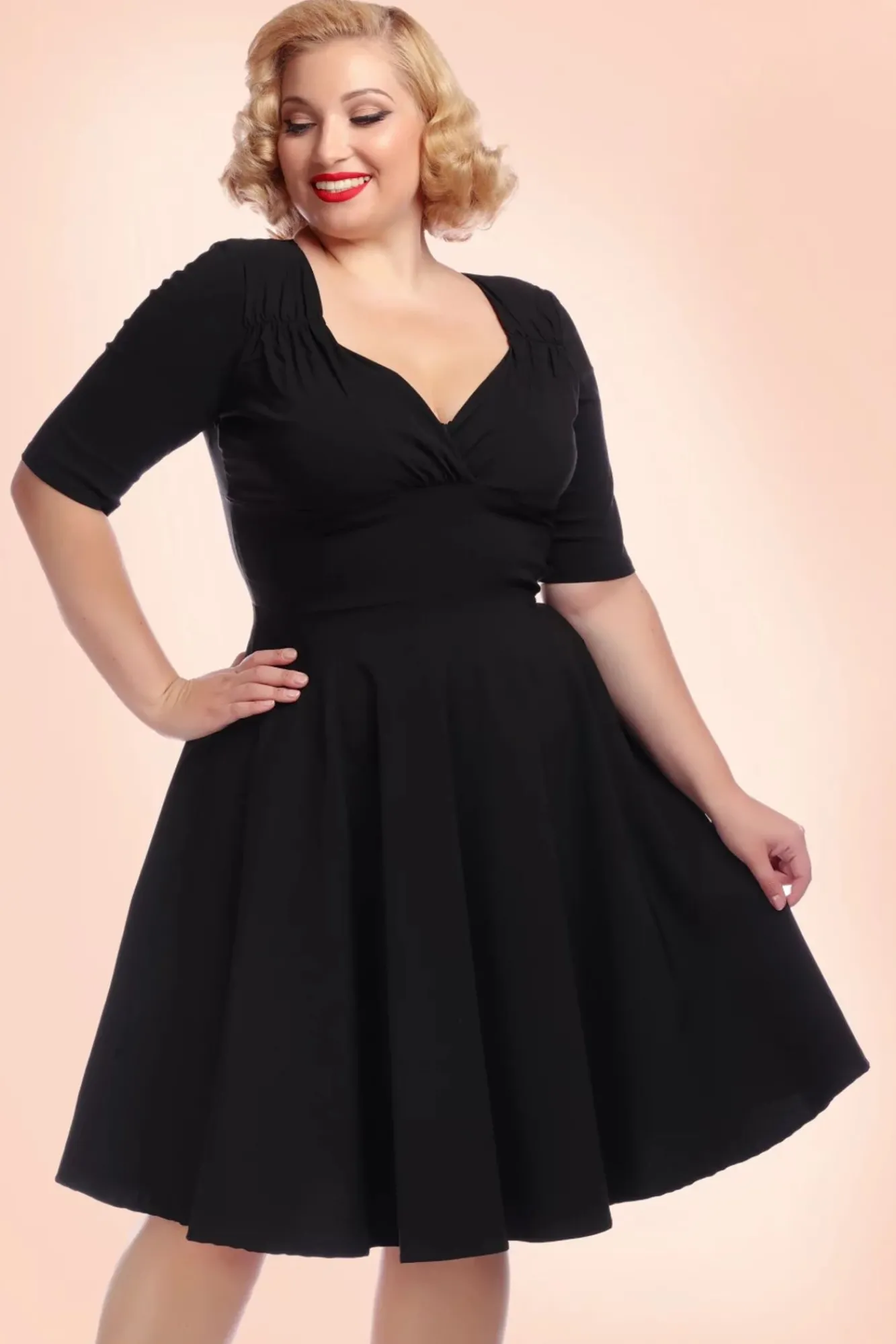 Online Trixie Doll Swing Jurk In Zwart Vrouwen Effen Jurken