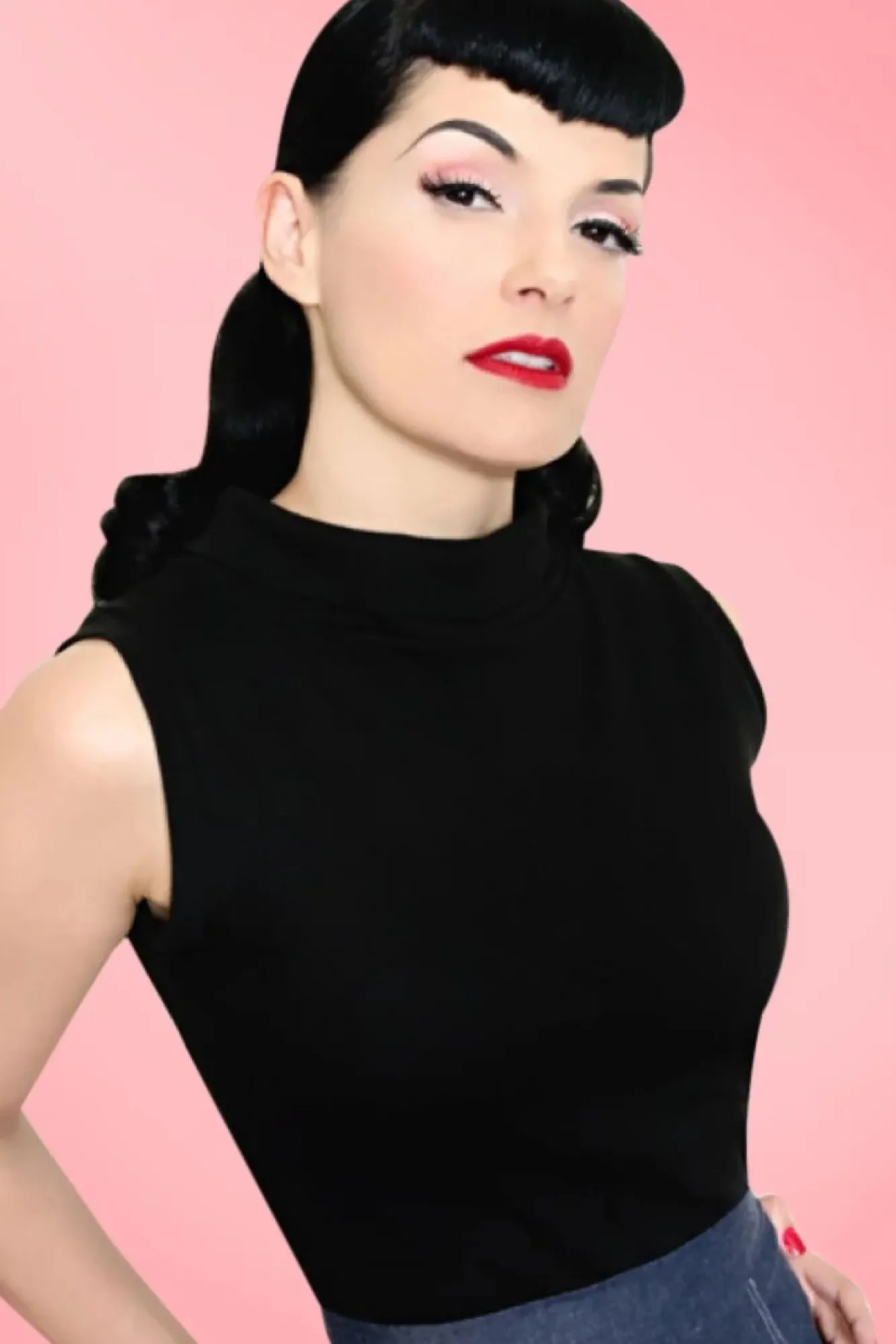 Hot Trixie-Topje In Zwart Vrouwen Tops