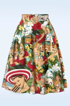 Best Tropic Dreamer Swing Rok In Blauw Vrouwen Rokken