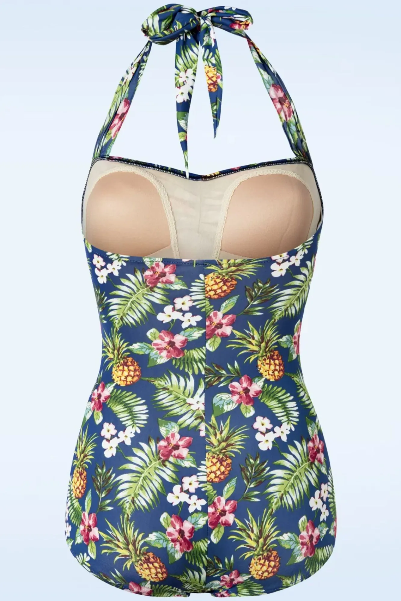 Best Tropical One Piece Halter Badpak In Blauw Vrouwen Badpakken