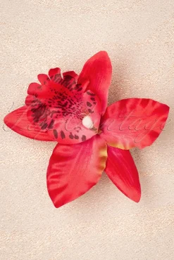 Best Tropical Vibes Haarbloemclip In Rood Vrouwen Haaraccessoires
