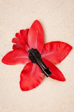Best Tropical Vibes Haarbloemclip In Rood Vrouwen Haaraccessoires