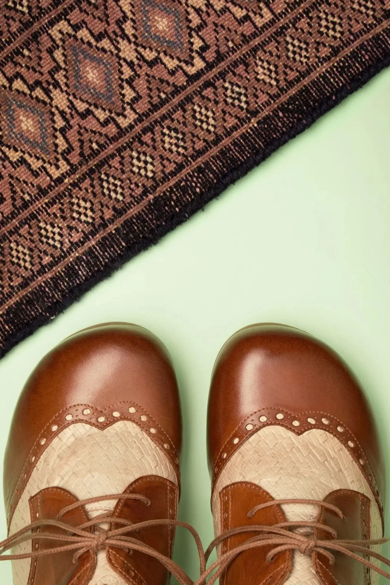 Best Tully Lederen Veterschoentjes In Cognac En Creme Vrouwen Booties & Laarzen