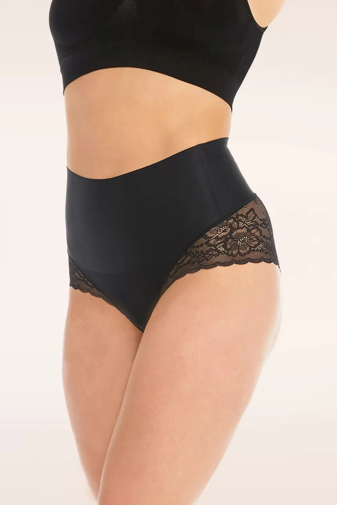 Outlet Tummy Shaper Lace Slip In Zwart Vrouwen Shapewear