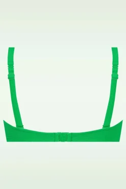 Clearance Twisted Bikinitop In Bright Green Relief Vrouwen Bikini's